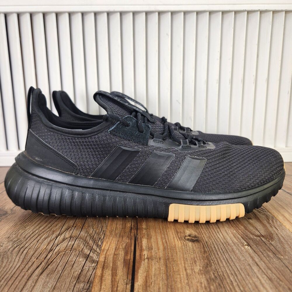 Adidas Kaptir 4.0 Sportswear Shoes Mens Sz 12 Black Gum Training Sneakers JR0340